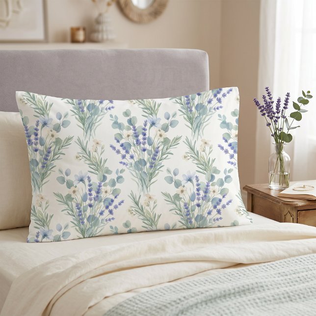 Watercolor Lavender & Eucalyptus Pillowcase (Creator Uploaded)