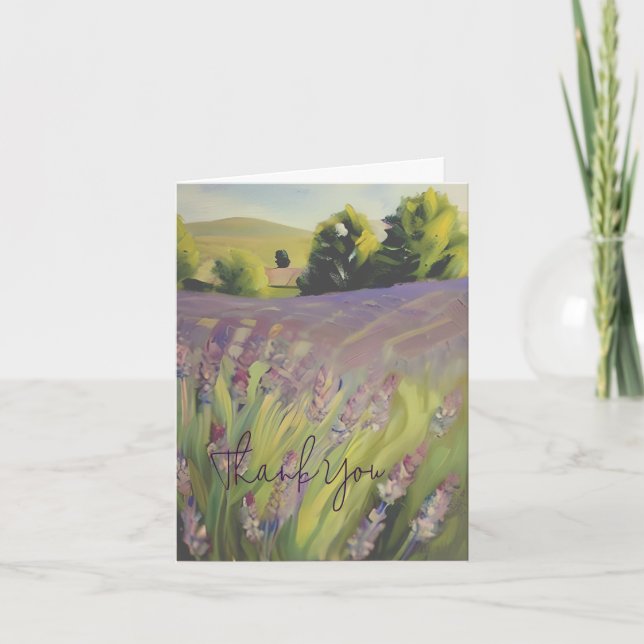 Watercolor lavender field customisable card (Front)