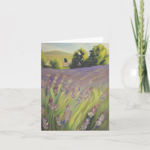 Watercolor lavender field customisable card