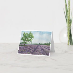 Watercolor Lavender Field Greeting Note Card