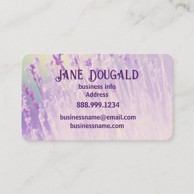 Watercolor Lavender Floral Classic Writer's Busine Business Card (Front)