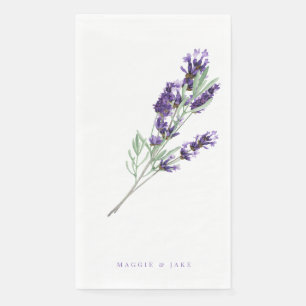 Watercolor Lavender Floral Personalised Wedding Napkin