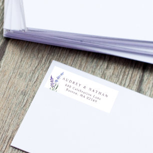 Watercolor Lavender Floral Return Address