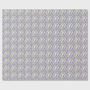  Watercolor Lavender Floral Seamless Pattern Wrapping Paper