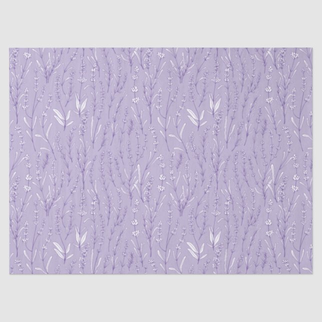 Watercolor Lavender Floral  Tissue Paper (Front)