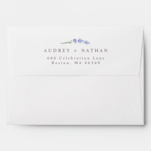 Watercolor Lavender Floral with Return Address Envelope