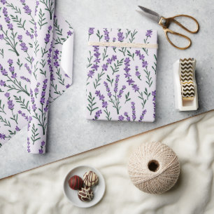 Watercolor Lavender Floral  Wrapping Paper