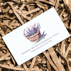 Watercolor Lavender Florist Elegant Business Card