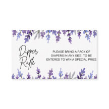 Watercolor Lavender Flower Dipper Raffle Card