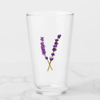 Watercolor lavender flower glass