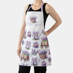 Watercolor Lavender Flower Shop Business Apron