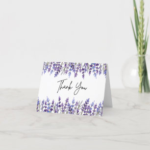 Watercolor Lavender Flower Thank You Card