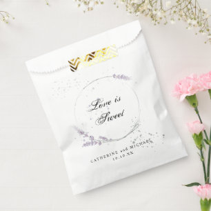 watercolor lavender flower wreath wedding favour bags