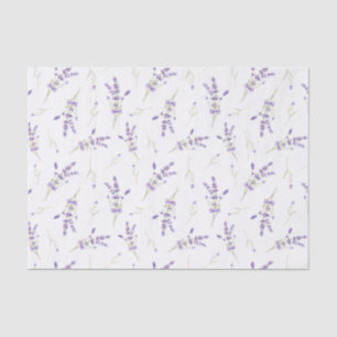 Watercolor Lavender Flowers and Leaves Tissue Paper
