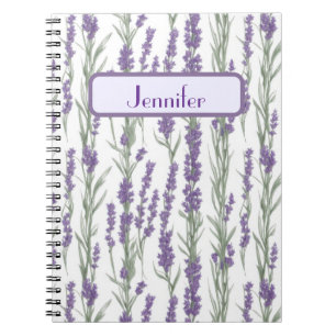 Watercolor Lavender Flowers Notebook