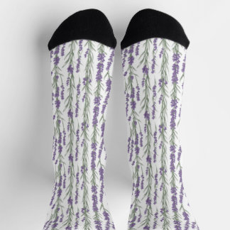 Watercolor Lavender Flowers Socks