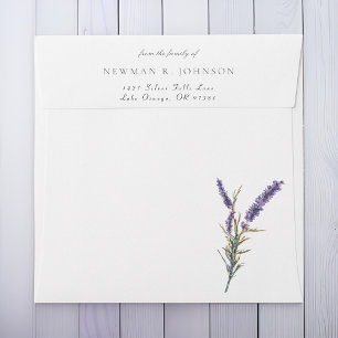Watercolor Lavender From the Family Of Funeral Envelope