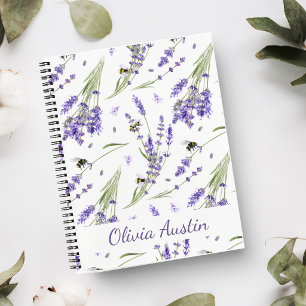 Watercolor Lavender Garden Notebook