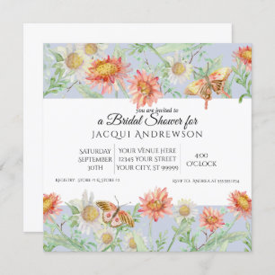 Watercolor Lavender Ivory Floral Bridal Shower Invitation