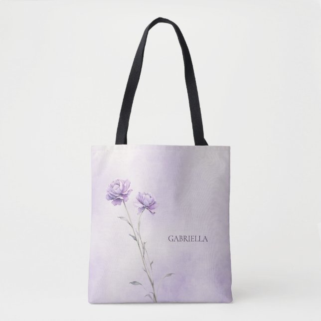 Watercolor Lavender Meadow Wildflower Mother's Day Tote Bag (Front)