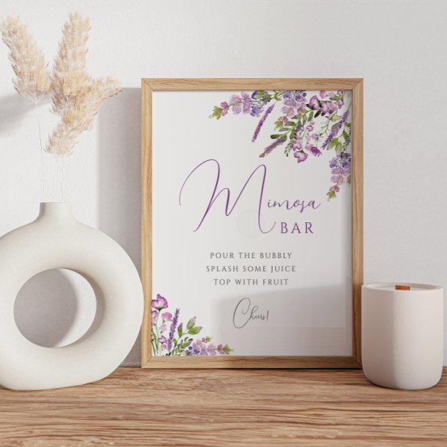 Watercolor Lavender Mimosa Bar Poster (Creator Uploaded)