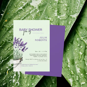 Watercolor Lavender & Mint Baby Shower Invitation