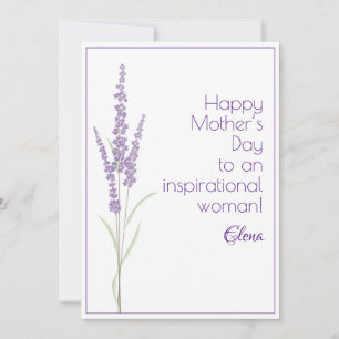 Watercolor lavender mother day holiday card