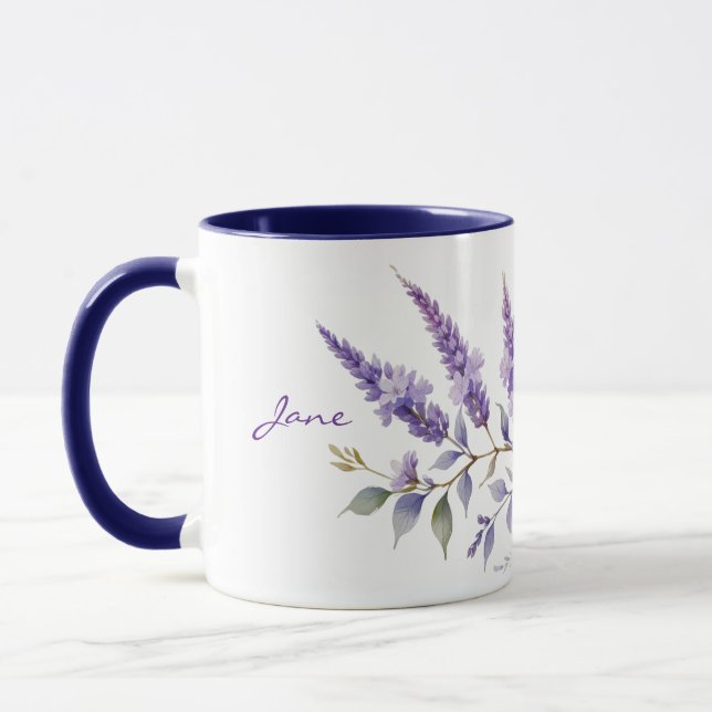 Watercolor lavender  mug (Left)