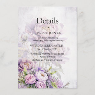 Watercolor Lavender Peony Enclosure Card