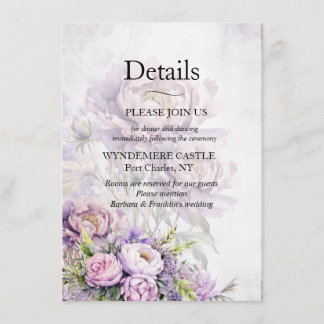 Watercolor Lavender Peony Enclosure Card