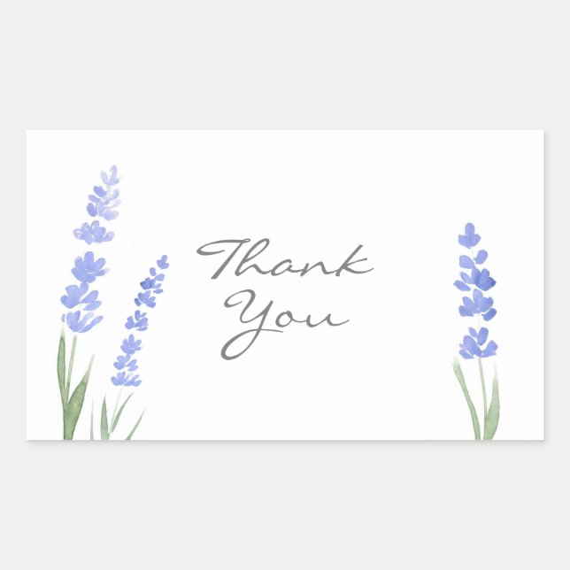 Watercolor Lavender Rectangular Sticker (Front)