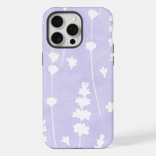 Watercolor Lavender Seamless Pattern iPhone Case (Back)