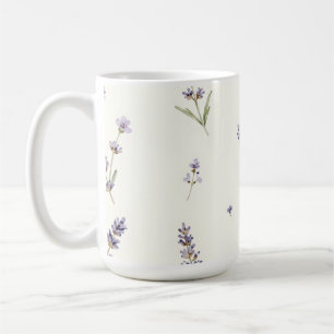 Watercolor Lavender Sprigs Delicate Floral Pattern Coffee Mug
