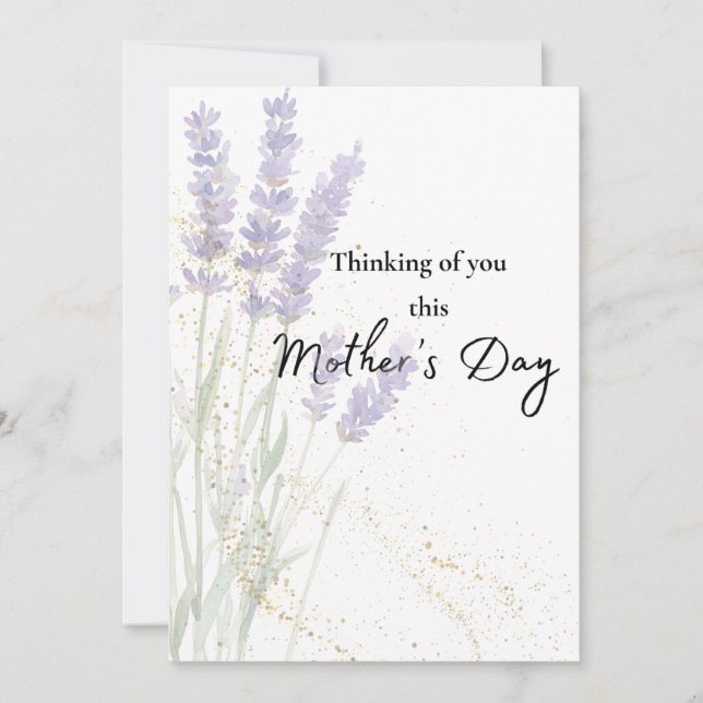 Watercolor Lavender Sympathy Card for Mother's Day (Front)
