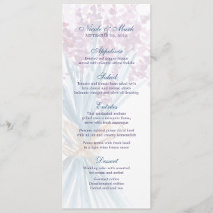 Watercolor Lavender Wedding Menu Card