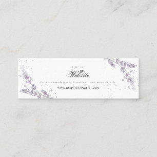 Watercolor lavender wedding website enclosure card