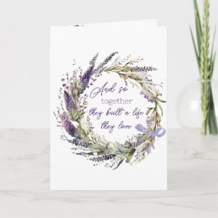Watercolor Lavender Wreath for Anniversary Card
