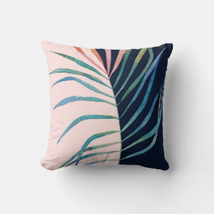 Watercolor leaf, abstract nature print. cushion