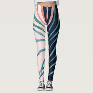 Watercolor leaf, abstract nature print. leggings