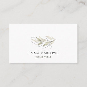 Watercolor Leaf Business & Appointment Card