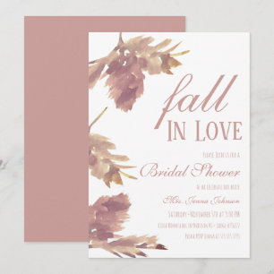 Watercolor Leaf Fall Bridal Shower  Invitation