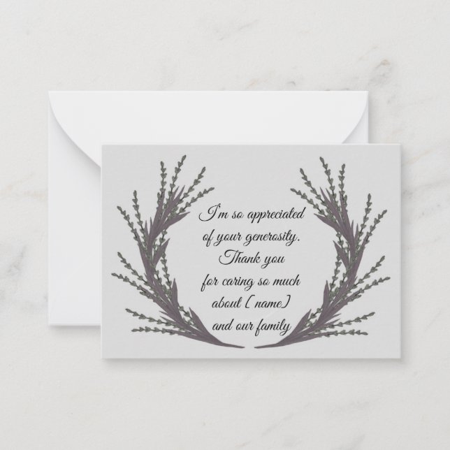 Watercolor Leaf For After Funeral Thank You Cards (Front)