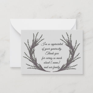 Watercolor Leaf For After Funeral Thank You Cards