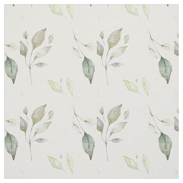 Watercolor Leaf Pattern Fabric (Swatch)