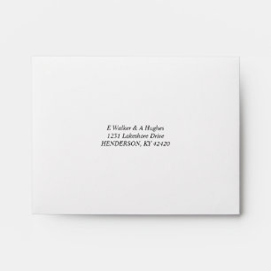 Watercolor leaf RSVP envelope - green lining