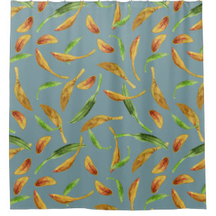Watercolor Leaf Shower Curtain