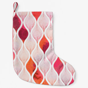 Watercolor leafs texture repeat modern pattern small christmas stocking