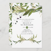 Watercolor Leafy Greenery Bridesmaids Luncheon