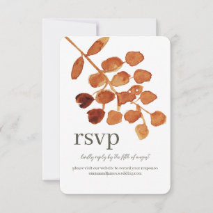 Watercolor Leafy Response RSVP Wedding Site Card