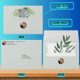 Watercolor Leaves 04f Wedding Invitation Envelope